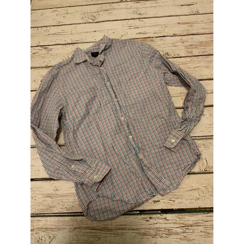 J.Crew Mens Medium Plaid Button Down Shirt‎ Long Sleeve Multi Color Check Cotton